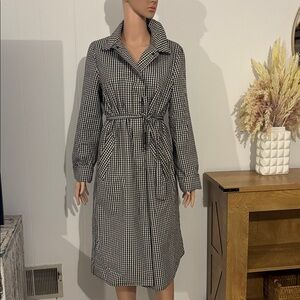 Ramosport Paris Polka Dot Light Classic Trenchcoat Jacket Coat White/Black Sz 8